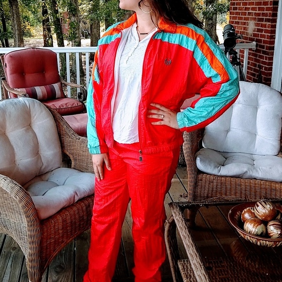 Sergio Tecchini 2 piece Orange Tracksuit - Picture 3 of 8